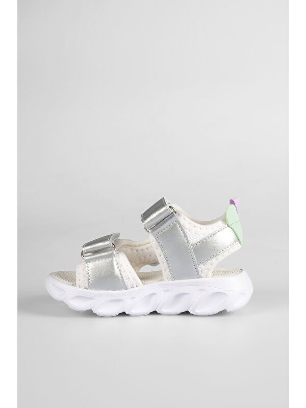 Hilda Işıklı Kız Bebek Beyaz Sandalet - Görsel 4