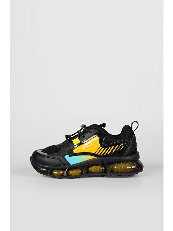 Corn Havalı Taban Erkek Çocuk Okul Öncesi Siyah Spor Ayakkabı - Görsel 3