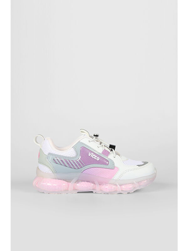 Corn Havalı Taban Kız Çocuk Okul Öncesi Beyaz/Pembe Spor Ayakkabı - Görsel 4