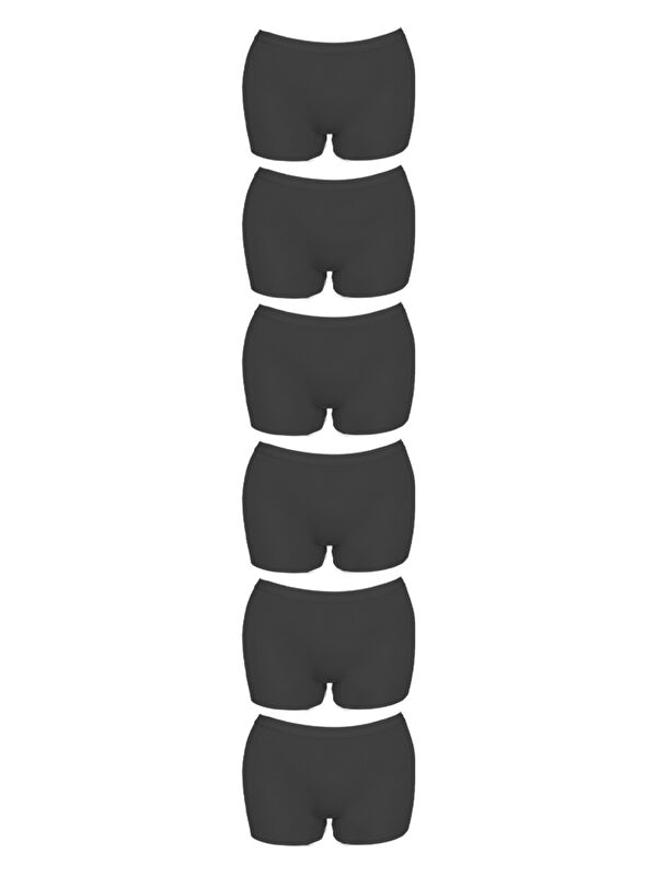 Cottonhill Basic Lazer Kesim Dikişsiz Kadın Boxer Külot 6'Lı Paket
