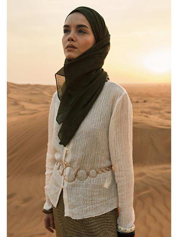 Fresh Scarfs Modal Damalı Şal Haki