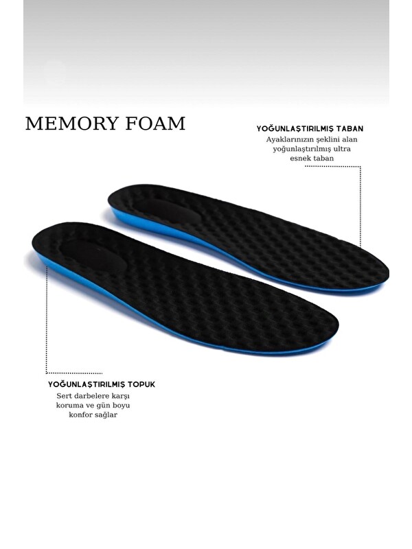 LİGER Memory Foam Ayakkabı Tabanlığı Ortopedik Spor Düz Tabanlık Topuk Dikeni Boy Yükseltici Sİyah