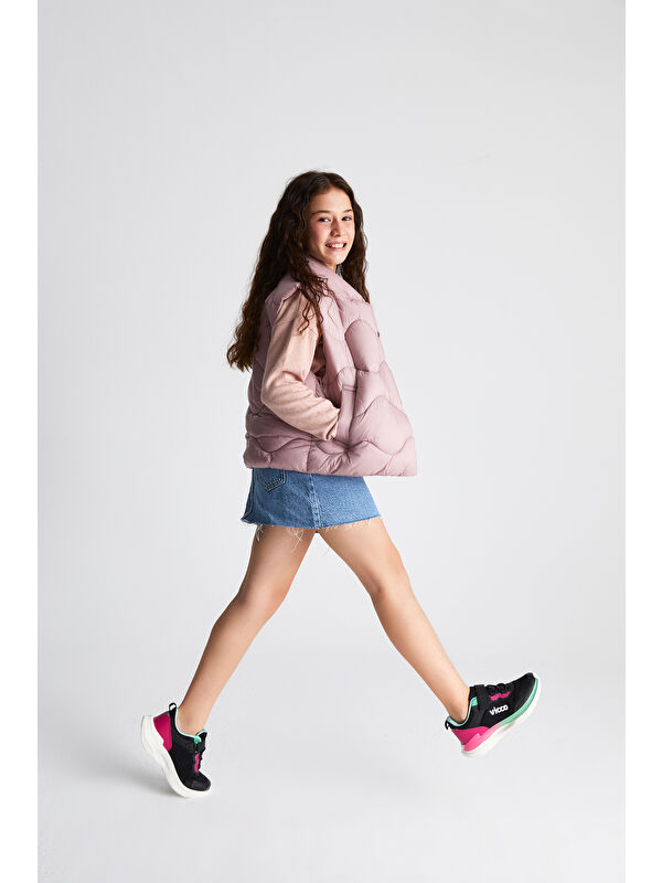 Yancy Hafif Kız Çocuk Okul Öncesi Siyah/Fuşya Spor Ayakkabı - Görsel 6