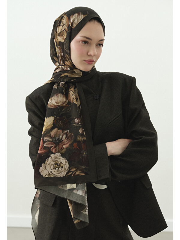 Fresh Scarfs Rosine Desenli Pamuk Viskon Şal Yeşil