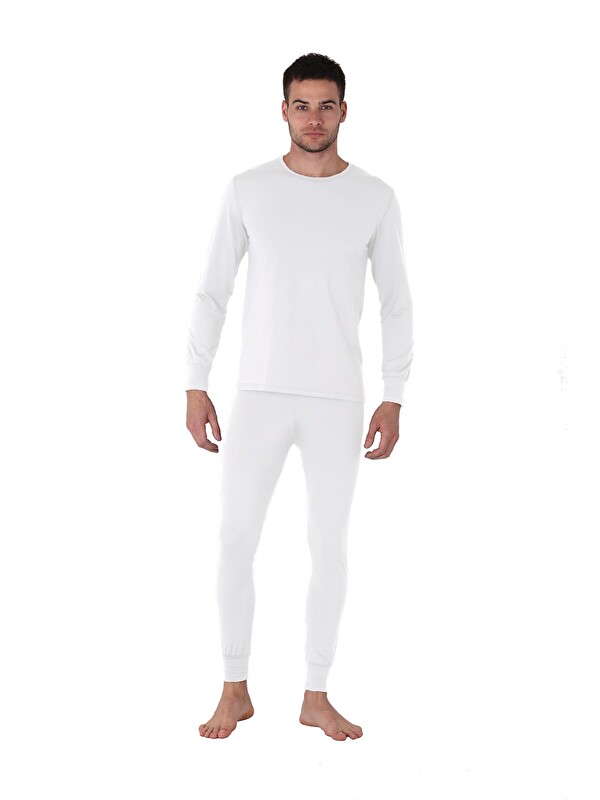 THERMOFORM TF Microfiber Şardonlu Termal İçlik Set Erkek BEYAZ
