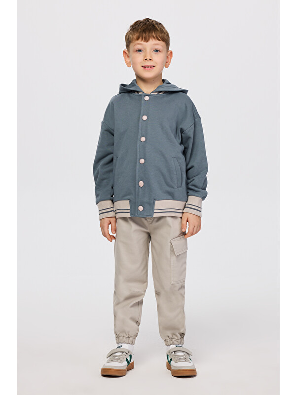 Panço Erkek Çocuk Kapüşonlu Petrol Sweatshirt