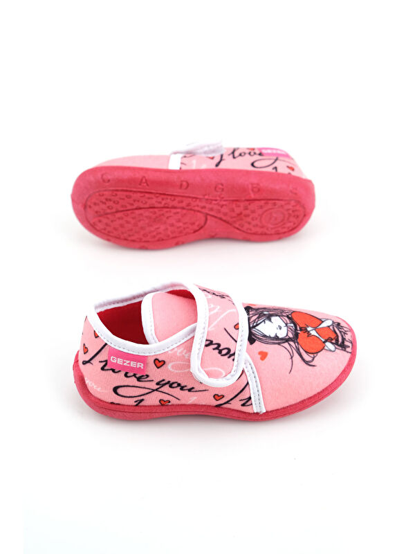 Kışlık Kız Çocuk Cırt Cırtlı Ayarlanabilir Rahat Taban Panduf Ev Kreş Ayakkabı - Görsel 3