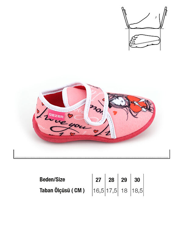 Kışlık Kız Çocuk Cırt Cırtlı Ayarlanabilir Rahat Taban Panduf Ev Kreş Ayakkabı - Görsel 7