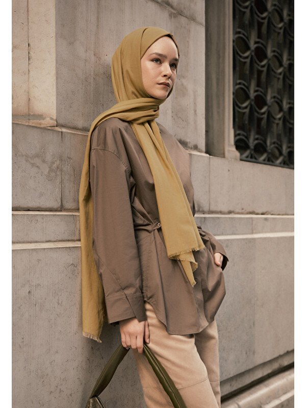 Fresh Scarfs İnce Pamuk Vual Şal Kum