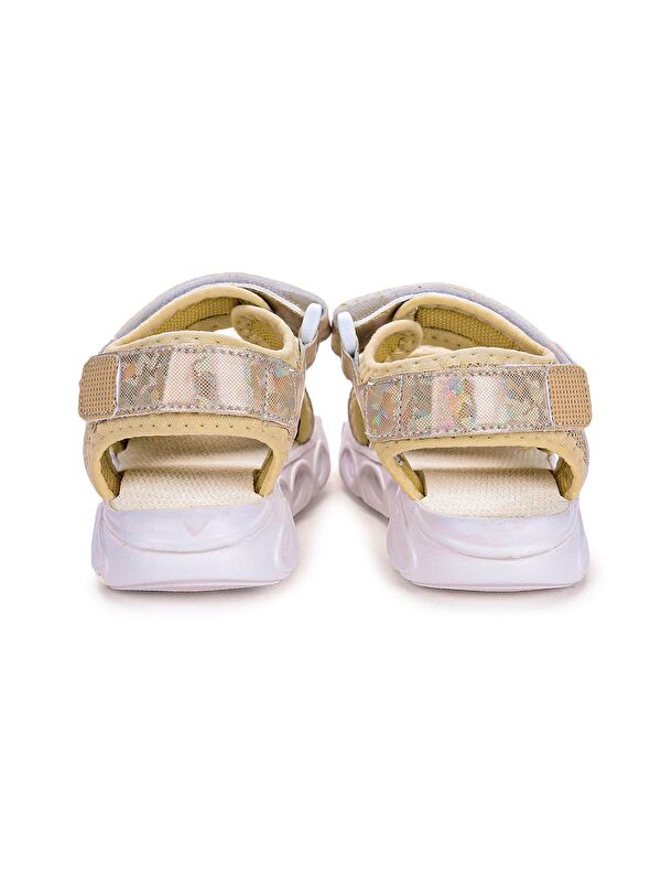 133 Hologram Işıklı Kız Çocuk Cırtlı Sandalet Ayakkabı - Görsel 5