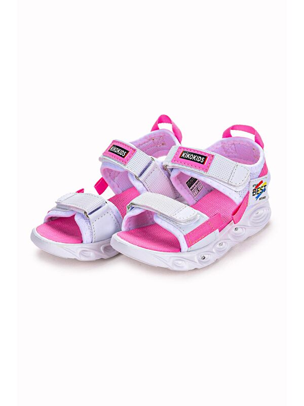 100 Işıklı Kız/Erkek Çocuk Cırtlı Sandalet Ayakkabı 100 - Görsel 4
