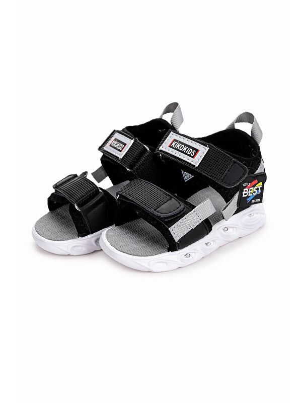 100 Işıklı Kız/Erkek Çocuk Cırtlı Sandalet Ayakkabı 100 - Görsel 4