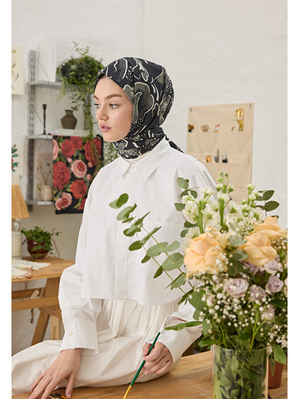 Fresh Scarfs Arıa Desen Şal Siyah