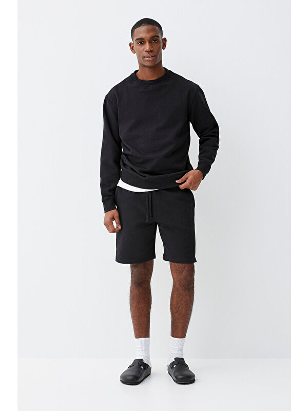 Süperlife Erkek Bisiklet Yaka Standart Kalıp 3 İplik İçi Polarlı Kalın Büyük Beden Sweatshirt SPR25SW36