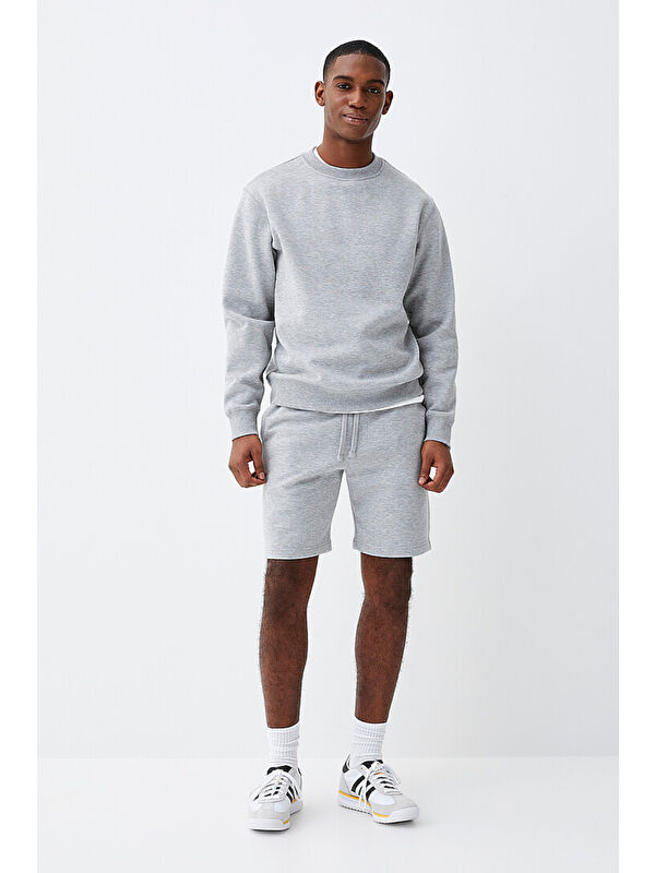 Süperlife Erkek Bisiklet Yaka Standart Kalıp 3 İplik İçi Polarlı Kalın Sweatshirt SPR25SW36