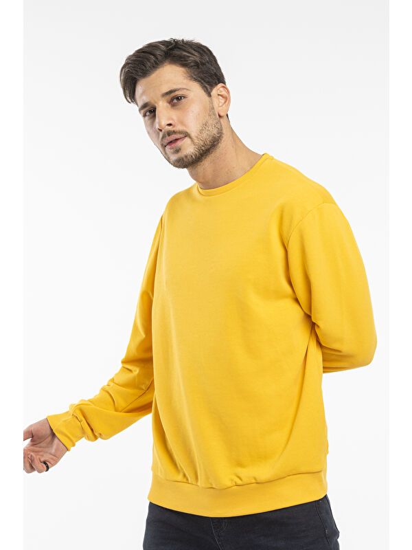 Süperlife Erkek Bisiklet Yaka Standart Kalıp 3 İplik İçi Polarlı Kalın Sweatshirt SPR25SW36