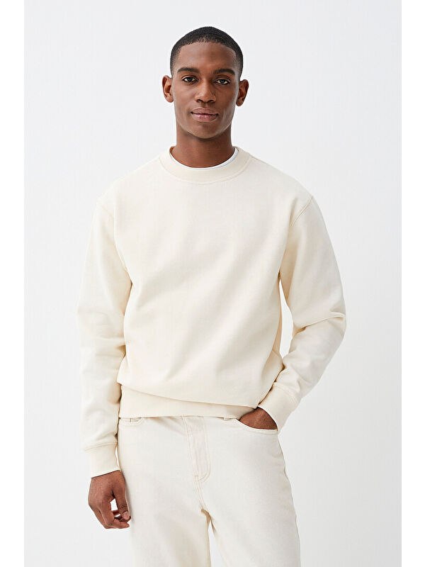 Süperlife Erkek Bisiklet Yaka Standart Kalıp 3 İplik İçi Polarlı Kalın Sweatshirt SPR25SW36
