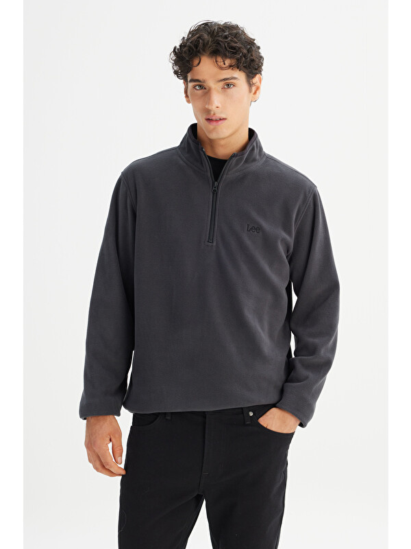 Lee Regular Fit Fermuarlı Dik Yaka Polar