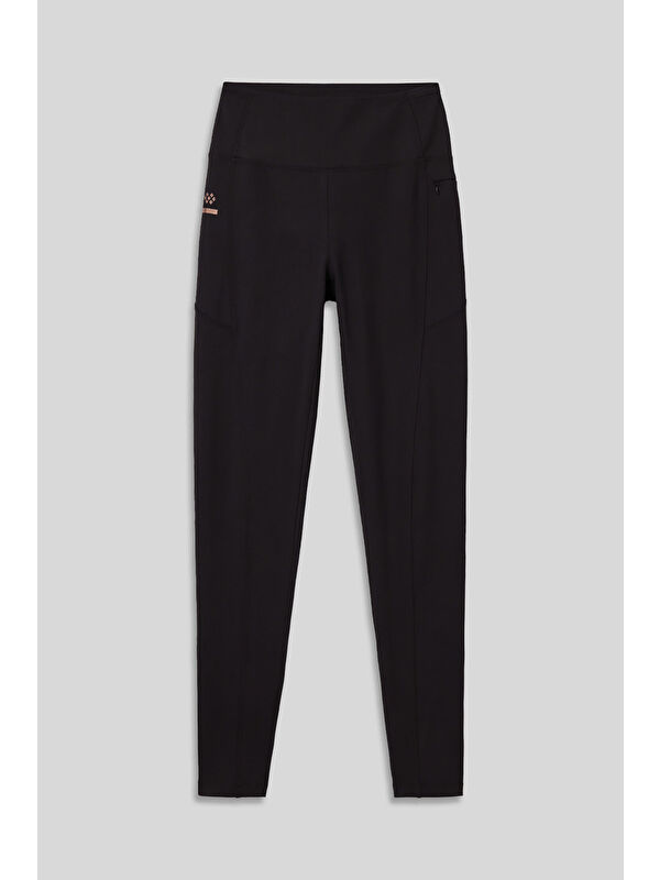 Tommylife Siyah Polyester Esnek Standart Fit Performans Kadın Tayt - 94667