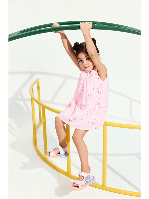 Vicco Can Işıklı Kız Bebek Pudra Sandalet