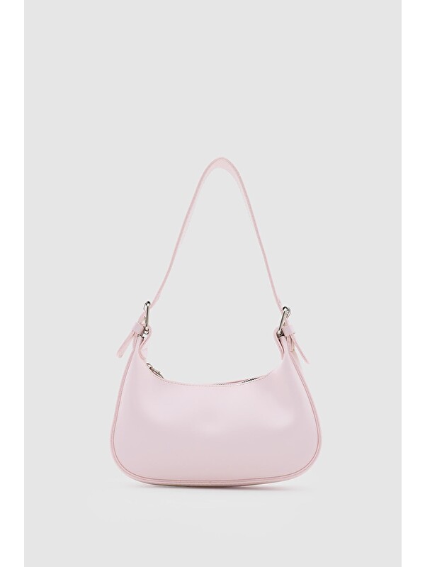 Shulebags Muse Oval Baget Çanta Pudra Pembe