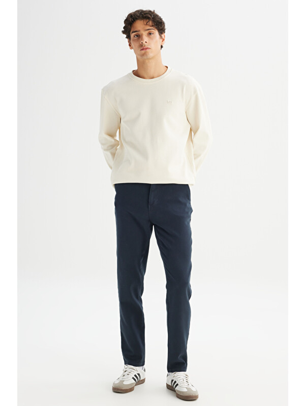 Lee Regular Fit Normal Bel Pamuklu Esnek Antrasit  Chino Pantolon
