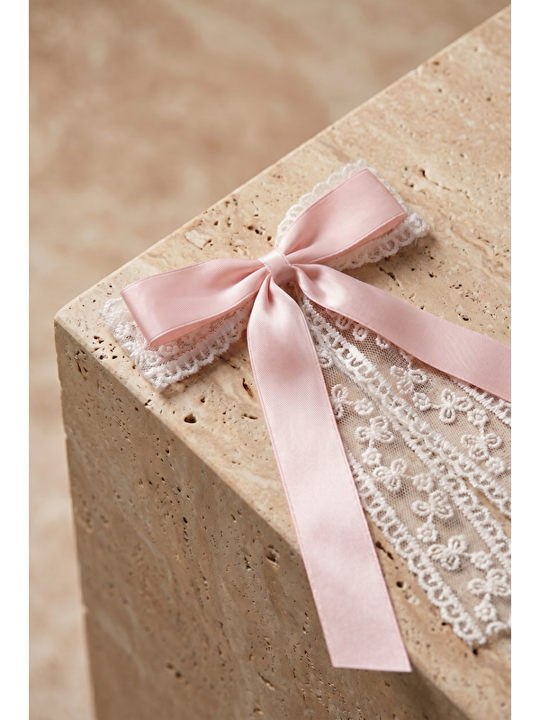 Katia And Bony Fiyonklu Kurdeleli Pembe Otomat Toka