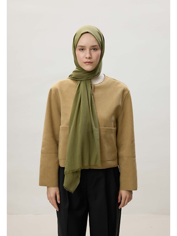 Fresh Scarfs İnce Pamuk Vual Şal Açık Yeşil