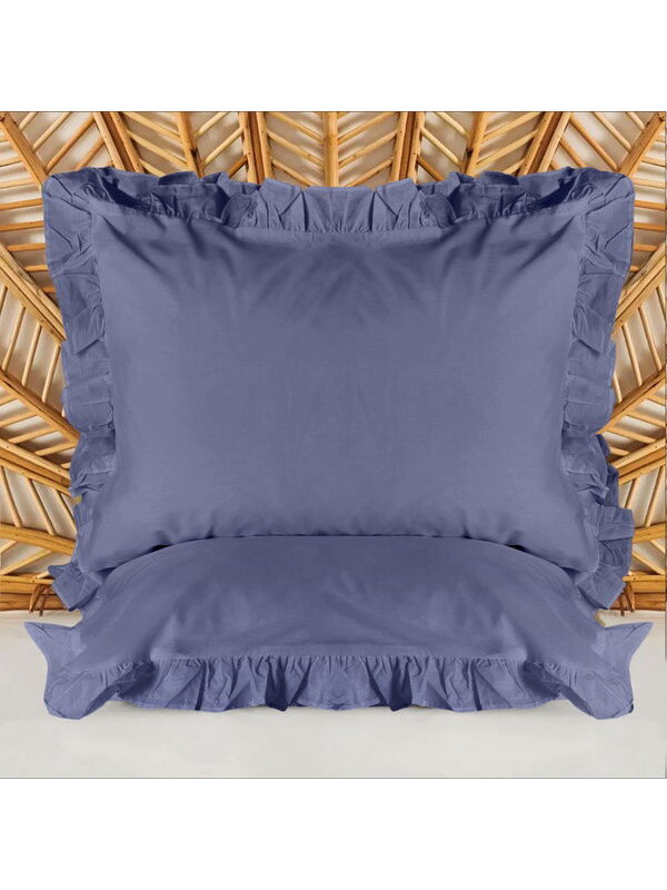 Evidea Soft Basic Fırfırlı 2'li Yastık Kılıfı - Lacivert - 50x70 cm