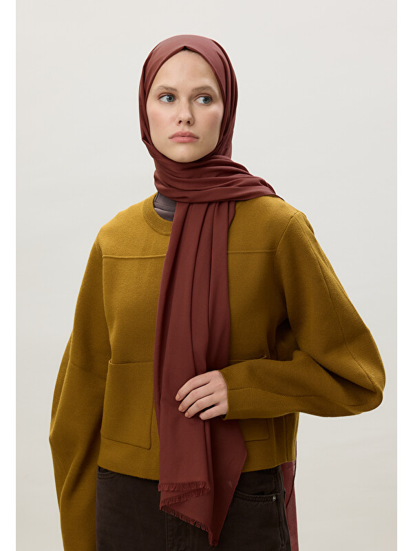 Fresh Scarfs İnce Pamuk Vual Şal Ruby