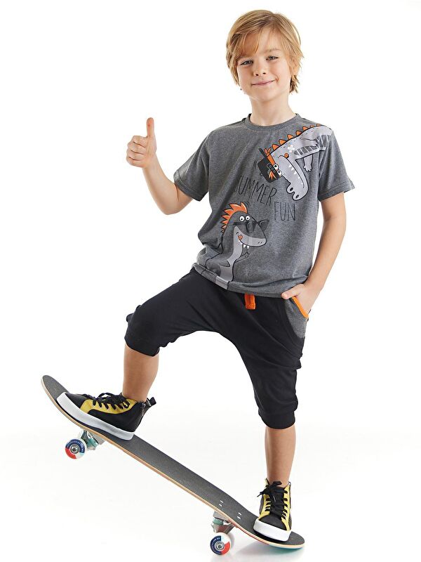 Denokids Summer Fun Erkek Çocuk Tişört Kapri Takım