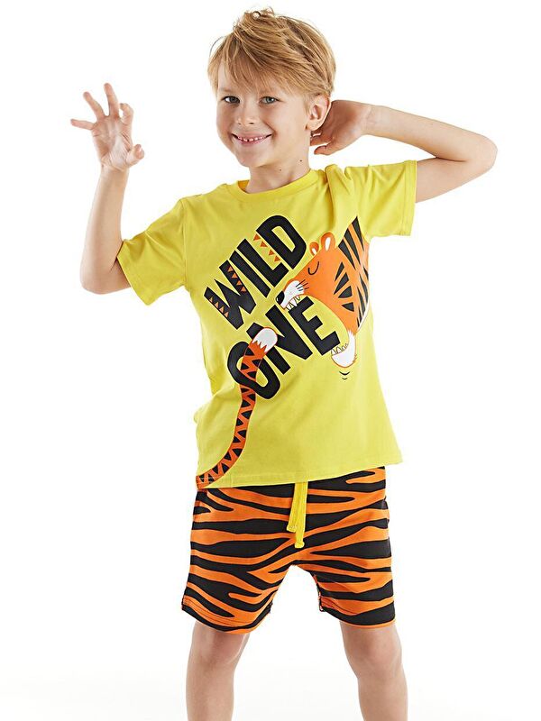 Denokids Wild One Erkek Çocuk Tişört Şort Takım