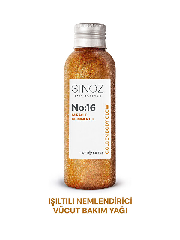Sinoz No:16 Mucizevi Işıltılı Saç ve Vücut Bakım Yağı 100 ML - Parıltılı Nemlendirici Bakım