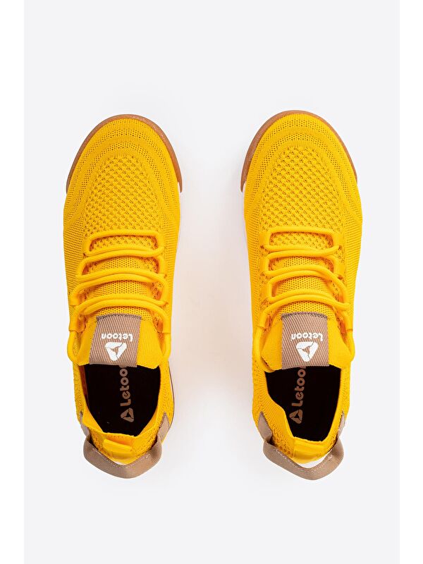 Yuvarlak Burunlu Bağcıklı Triko Detaylı Erkek Günlük Spor Ayakkabı - Görsel 7