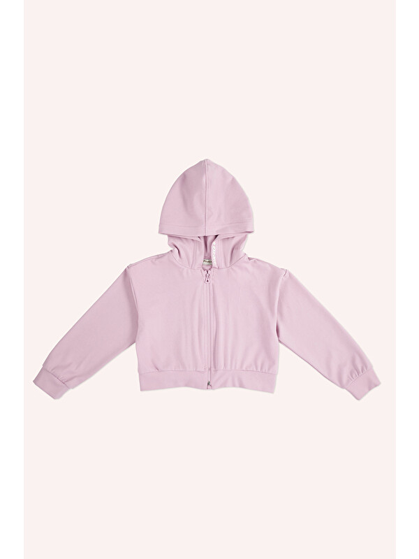 Panço Kız Çocuk Baskı Detaylı Pembe Sweatshirt