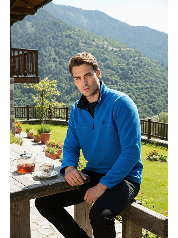 Buratti Slim Fit Fermuarlı Dik Yaka Kışlık Şardonlu Polar 5906001