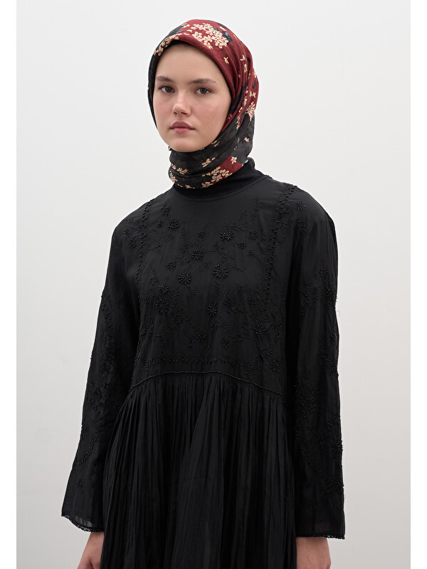 Fresh Scarfs Tıny Plumerıa Desen Pamuklu Viskon Eşarp Kırmızı