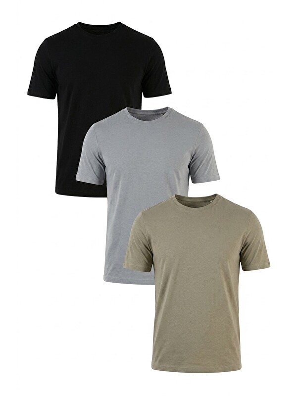 Buratti Pamuklu Regular Fit Bisiklet Yaka 3'lü Paket T Shirt 59020204S3