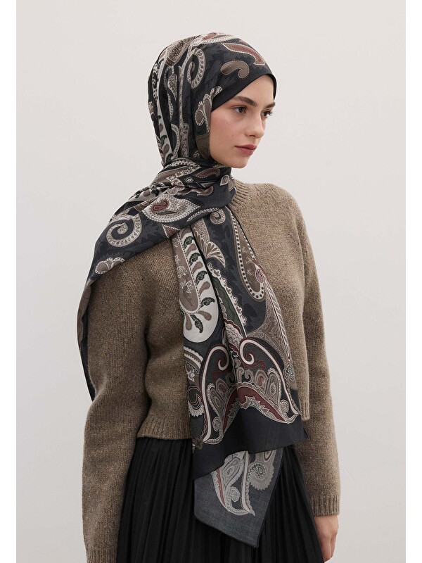 Fresh Scarfs Evrın Desen Şal Siyah