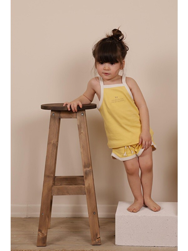 Oh La La Koala For Little Ones Pastel Sarı Askılı Şortlu Takım