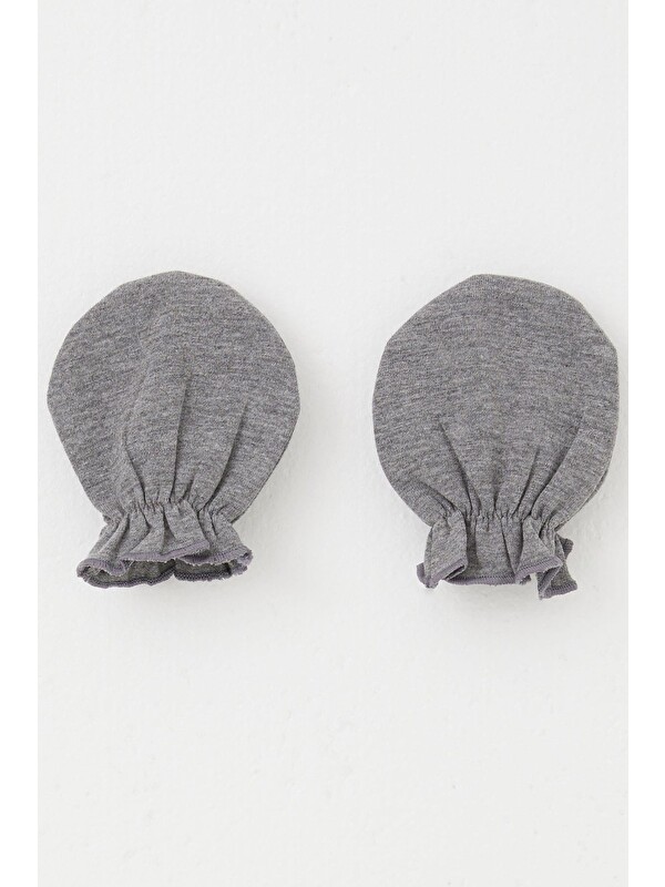 Breeze Yenidoğan Bebek Eldiven Basic Koyu Gri Melanj (7 X 9 Cm)