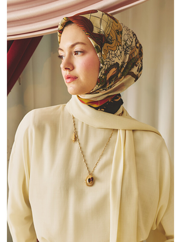 Fresh Scarfs Starlight Harmony Desen Floş Viskon Eşarp Eclipse