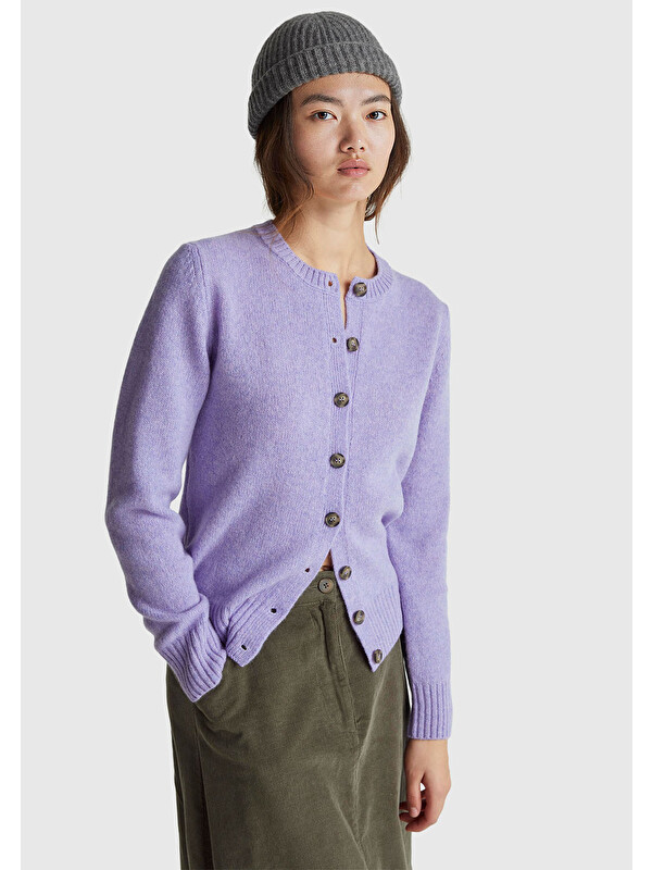 United Colors Of Benetton Kadın Koyu Lİla Shetland Hırka