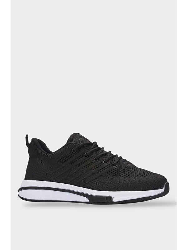 LİGER Unisex Yazlık Triko Spor Ayakkabı Sİyah Beyaz