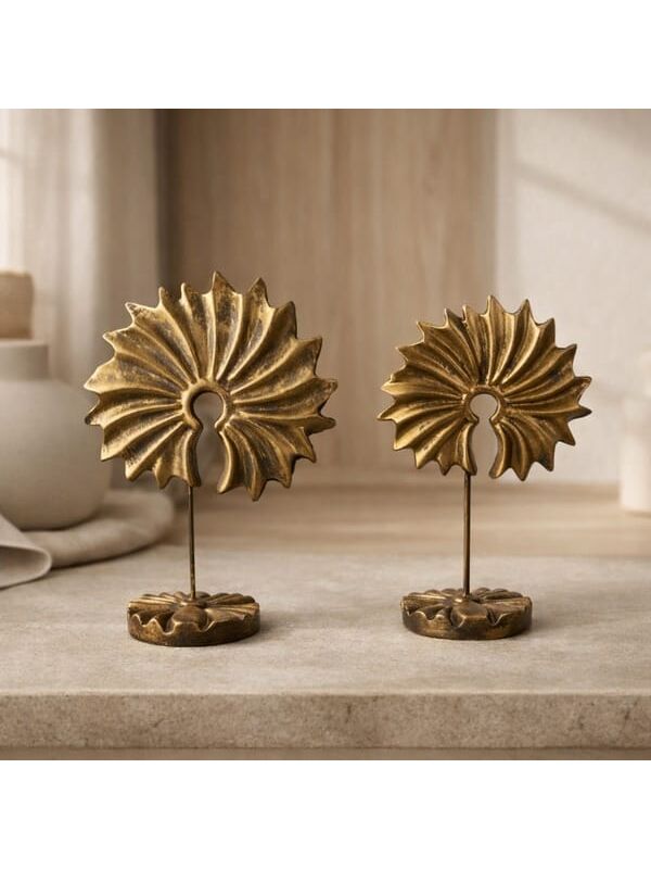 Evidea Deco Adella 2'li Dekor - Gold - 32 cm + 28 cm
