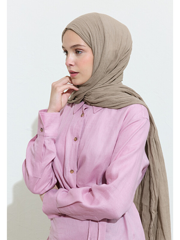 Fresh Scarfs Pamuklu Keten Şal Flat White