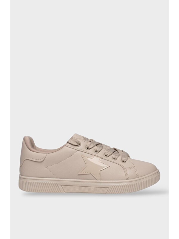 LİGER Yıldızlı Spor Kadın Sneaker Ayakkabı Bej