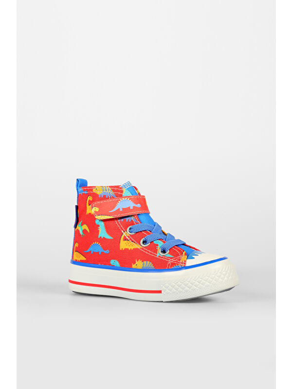 Ada Desenli Unisex Bebek Kırmızı Sneaker - Görsel 4