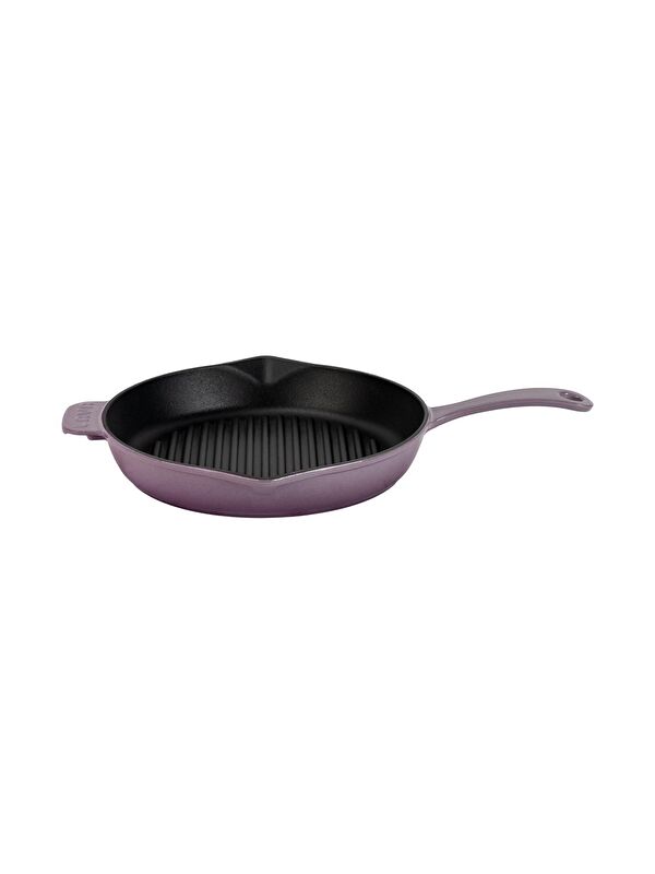 LAVA Yuvarlak Izgara Tava Döküm Demir Yekpare Saplı Çap(Ø)28cm.