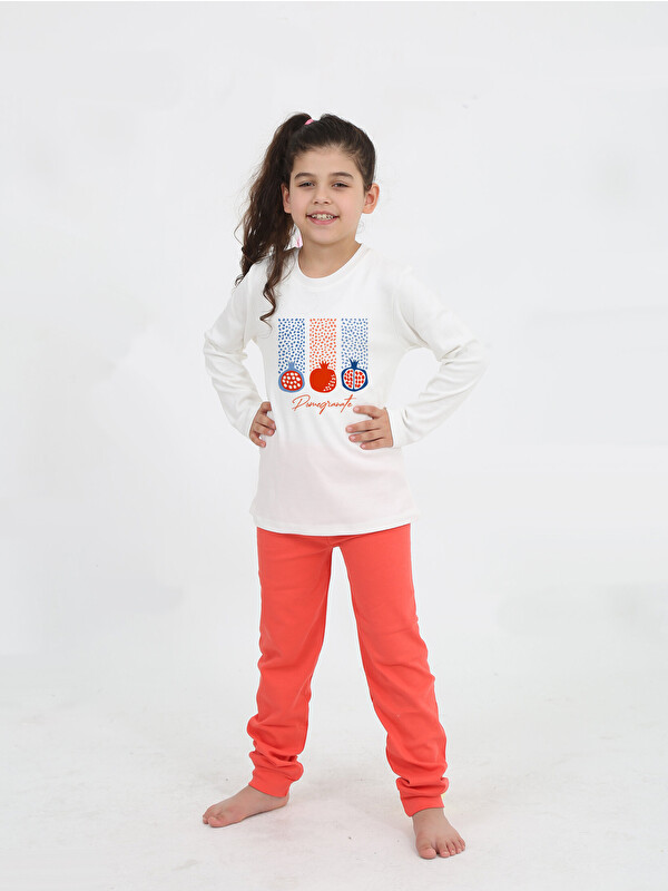 Luggi Baby Bisiklet Yaka Uzun Kollu Kız Çocuk Pijama Takımı